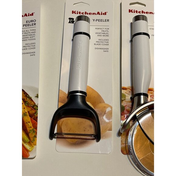 Kitchenaid White Slotted Turner BastingSpoon Euro Peeler Y-Peeler & Pizza Cutter - Picture 3 of 9